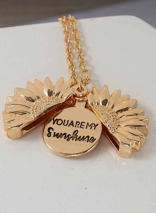 Keep Fucking Going Sunflower Locket Pendant Necklace