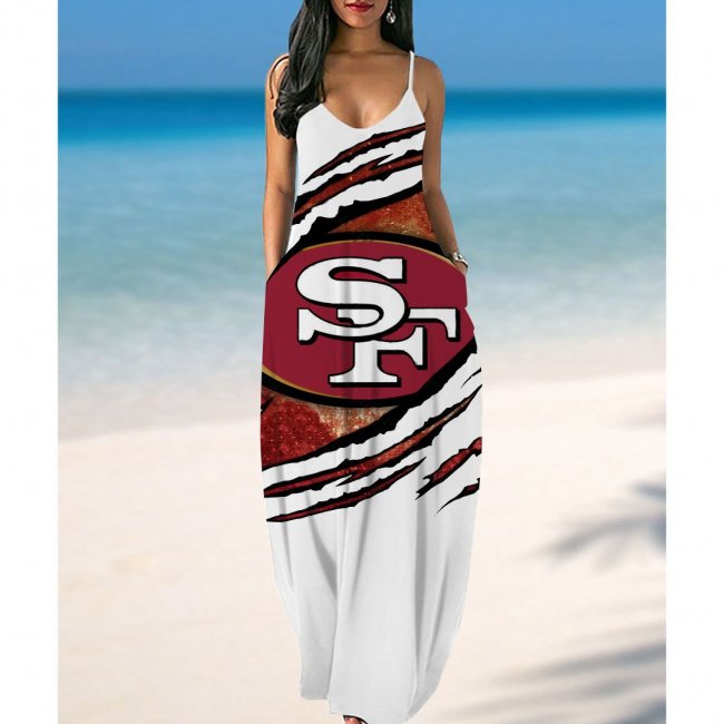 San Francisco 49ers Printed Halter Dress