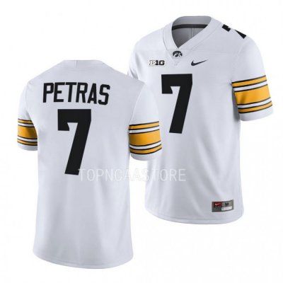 Spencer Petras Iowa Hawkeyes #7 White Jersey 2022 College Football Men's Uniform