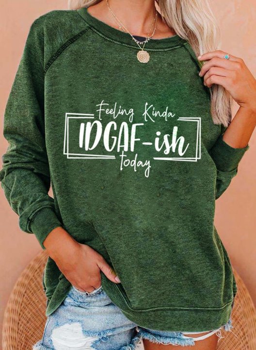 Women's Sweatshirts Casual Letter Slogan Print Sweatshirt