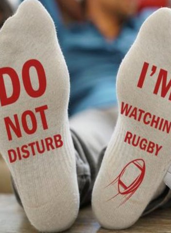 Women's Socks Do Not Disturb I'm Watching Rugby Print Funny Cotton Socks