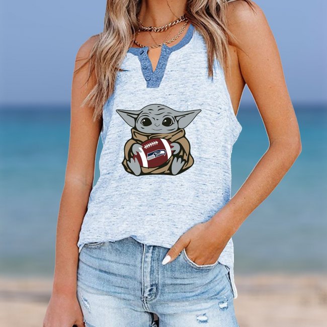 SEATTLE SEAHAWKS Should Support Yoda V- Neck Pocket Button Vests