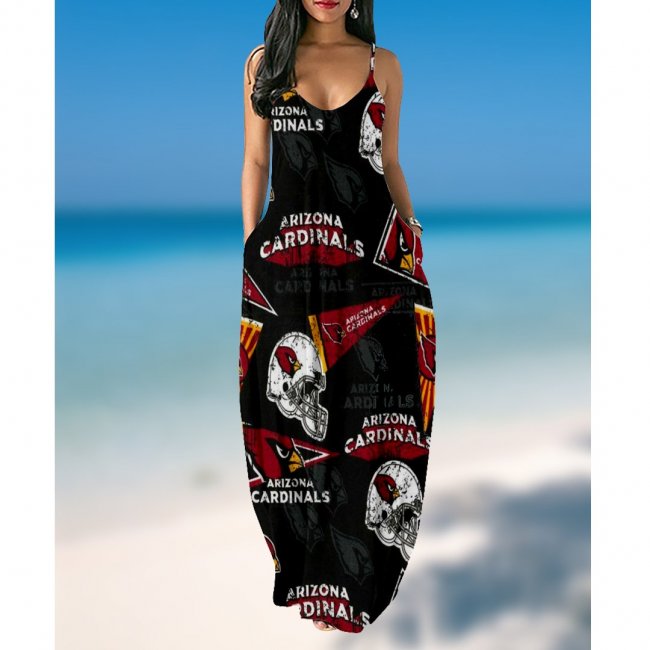 Women's summer Arizona Cardinals Team Print suspender skirt