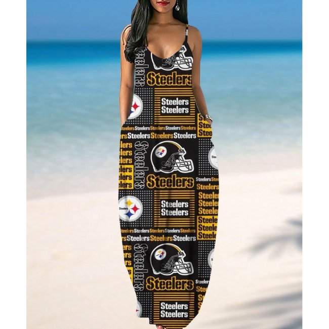 Women's Pittsburgh Steelers Summer Suspender Skirt