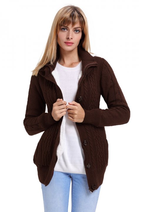 Women's Cardigans Long Sleeve Button-up Hooded Cardigans