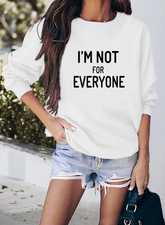 Women's Sweatshirts I'm Not for Everyone Print Long Sleeve Round Neck Sweatshirt