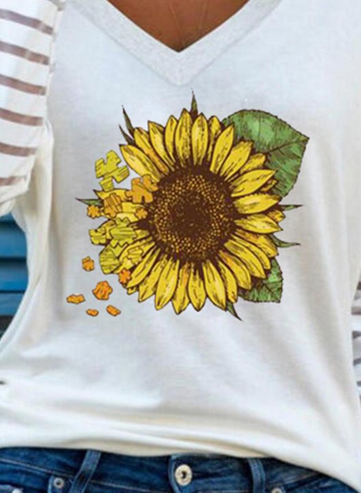 Women's T-shirts Sunflower Cold Shoulder T-shirt