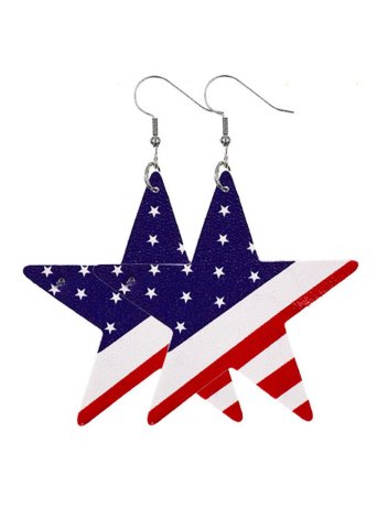 Women's Earrings American Flag Circle Earrings