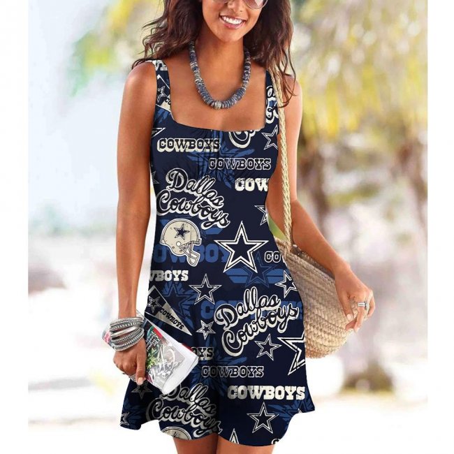 COWBOYS Tube Top Team Print Sleeveless Vest Dress