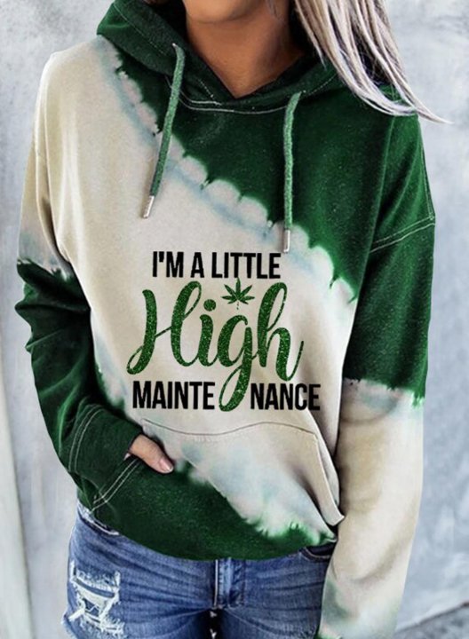 I'm A Little High Maintenance Women's Hoodies Drawstring Long Sleeve Color Block Hoodies With Pockets