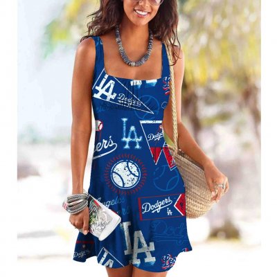 Los Angeles Dodgers Tube Top Team Print Sleeveless Vest Dress