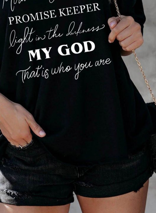 Women's T-shirts Letter Long Sleeve Cold Shoulder Daily Sequin T-shirt