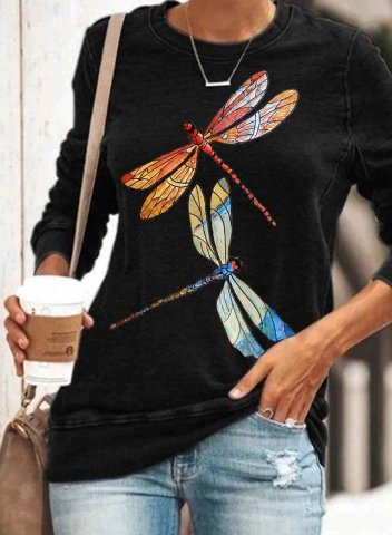 Women's Dragonfly Print Casual Top