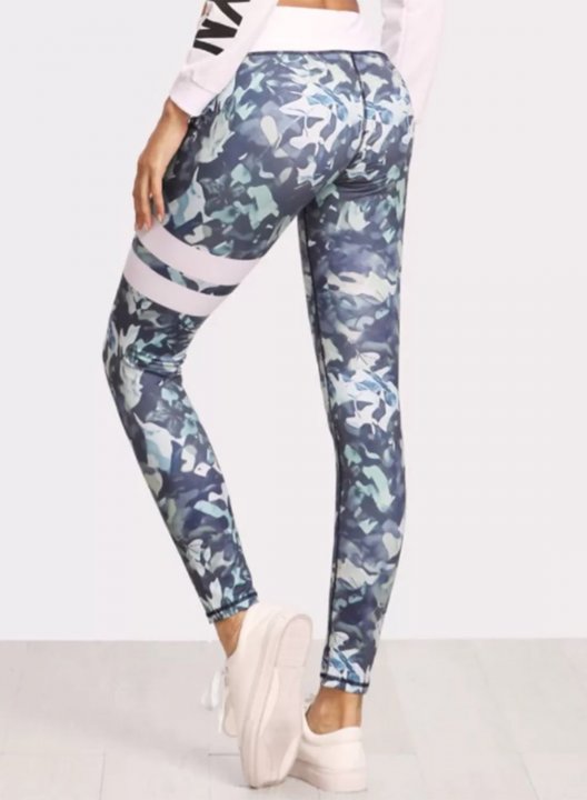 Women's Leggings Slim Camouflage Tropical Mid Waist Casual Sporty Leggings