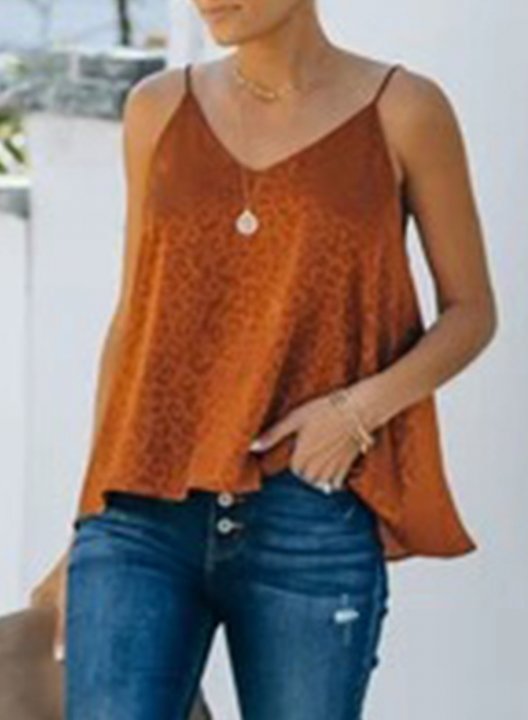 Women's Cami Tops Leopard Sleeveless Spaghetti Daily Casual Vacation Cami Tops