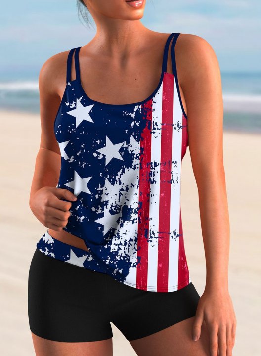 Women's Tankinis American Flag Cami Tankinis