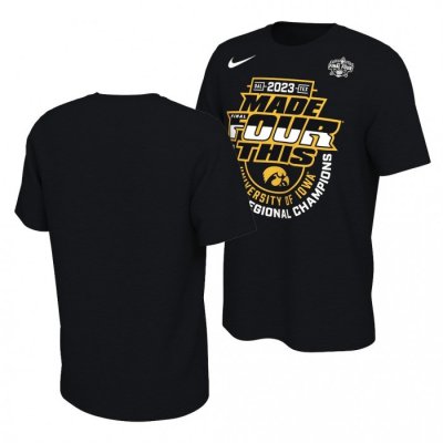 Iowa Hawkeyes Black 2023 NCAA March Madness Final Four Regional Champions Locker RoomWomen's Basketball Unisex T-Shirt