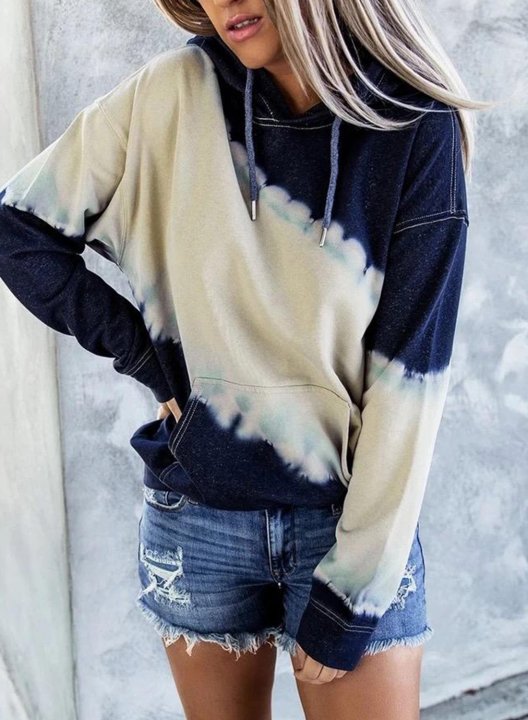 Front Pocketed Tie-dye Hoodie