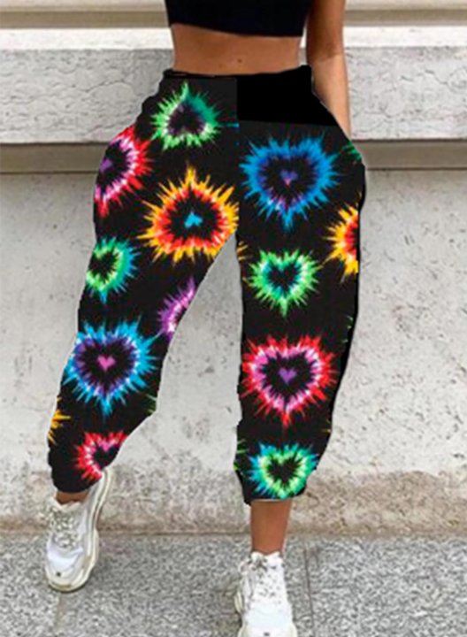 Women's Joggers Heart-shaped Straight High Waist Daily Casual Sweatpants