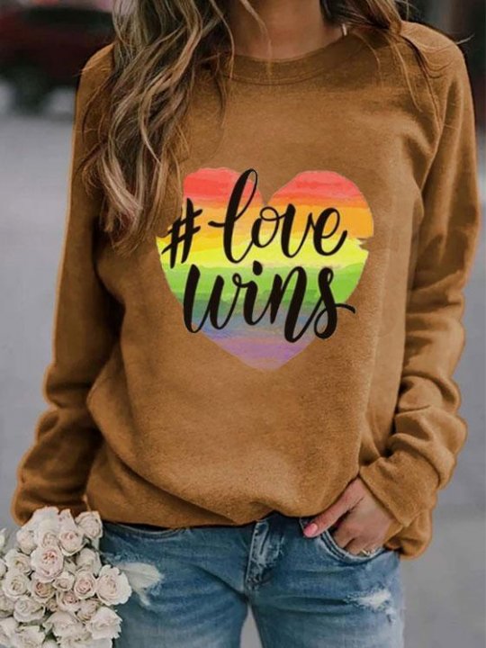 Love Wins Rainbow Print Sweatshirt