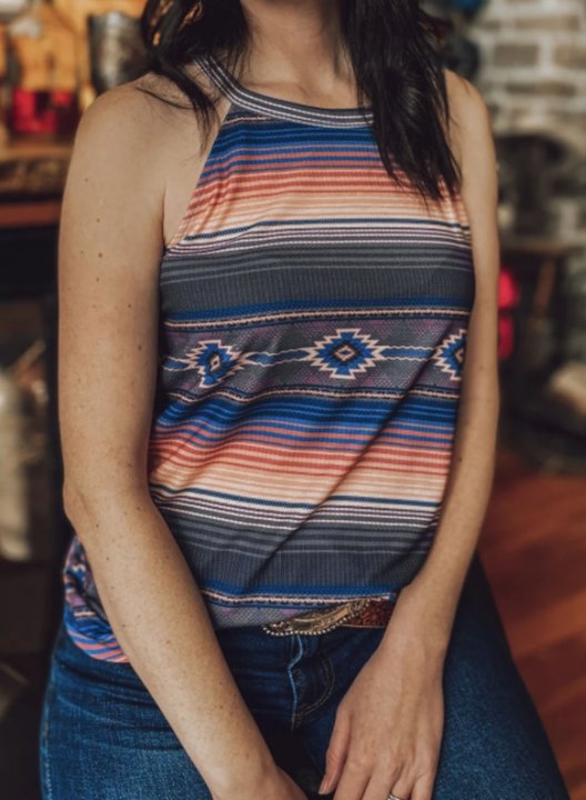 Women's Cami Tops Striped Geometric Sleeveless Spaghetti Daily Casual Cami Tops