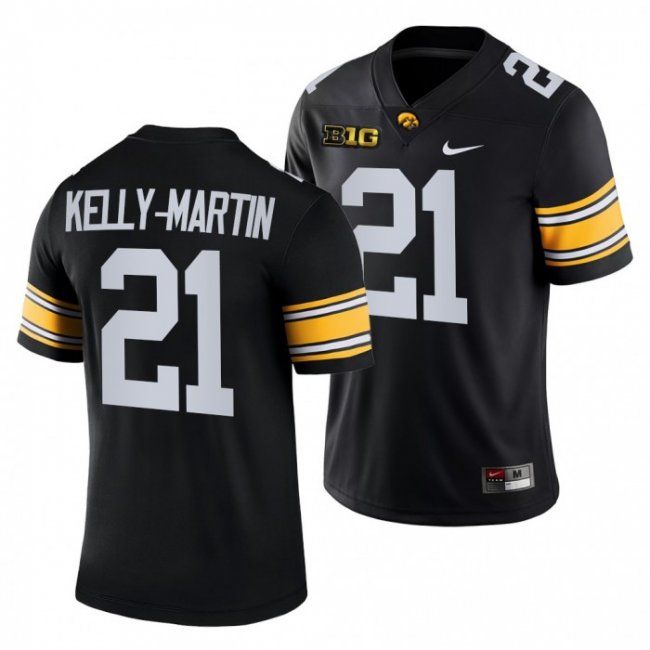 Iowa Hawkeyes 21 Ivory Kelly-Martin Black 2021-22 College Football Game Jersey Men