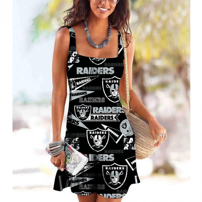 Las Vegas Raiders Tube Top Team Print Sleeveless Vest Dress