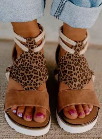 Women's Sandals Zipper Leopard Casual Daily Sandals