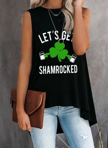 Women's St Patrick's Day T-shirts Shamrock and Lucky print Short Sleeve Round Neck Casual T-shirt