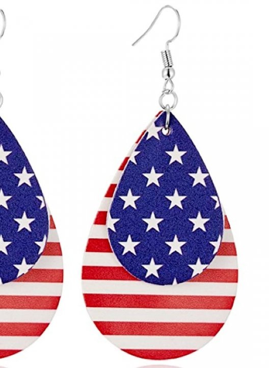 Women's American Flag Earrings PU Earrings