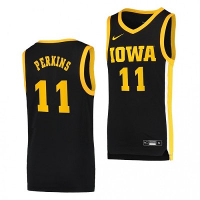 Iowa Hawkeyes Tony Perkins #11 Black Basketball Jersey Dri-FIT Swingman