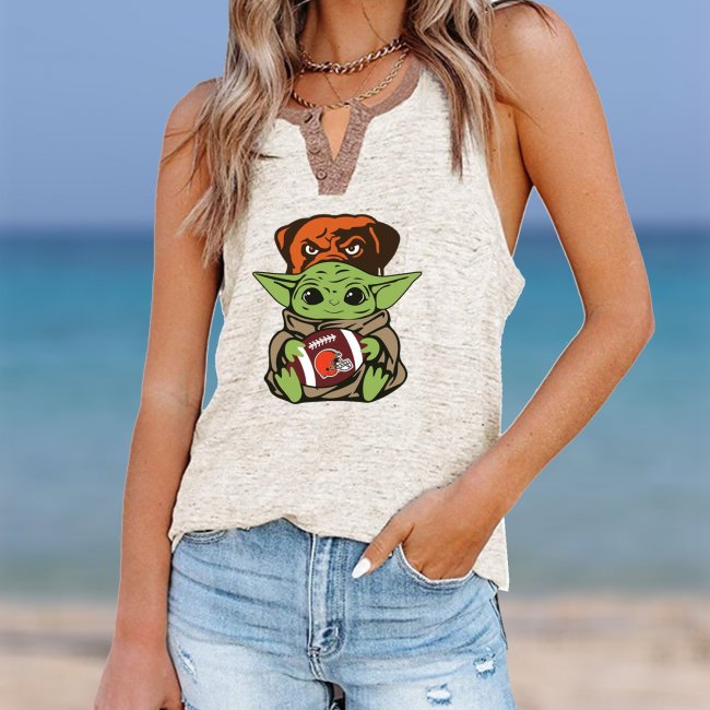 CLEVELAND BROWNS Should Support Yoda V- Neck Pocket Button Vests