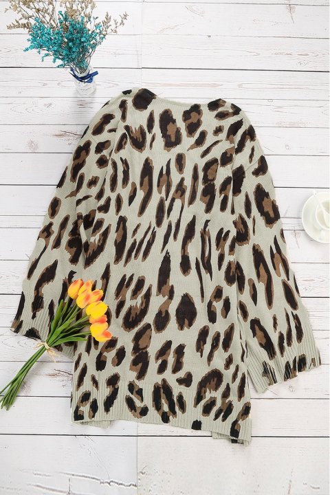 Women's Cardigans Lightweight Knit Leopard Cardigan