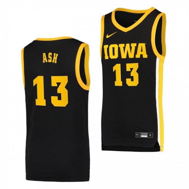 Iowa Hawkeyes Austin Ash #13 Black Basketball Jersey Dri-FIT Swingman