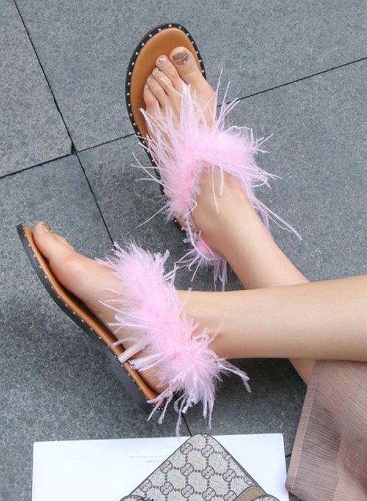 Clip toe plush shoes