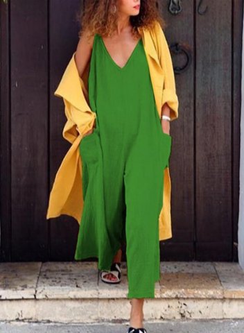 Women's Jumpsuits Wide Leg Solid High Waist Full Length Daily Basic Jumpsuits
