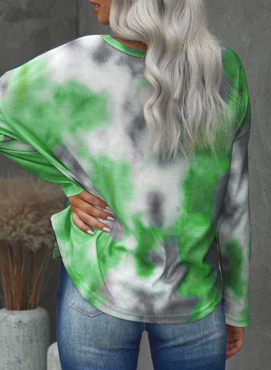 Abstract Tie Dye Long Sleeve Round Neck Sweatshirt