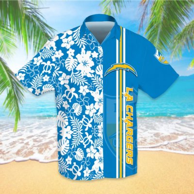 Print Los Angeles Chargers Hawaiian Shirt Football Team Beach Shirts