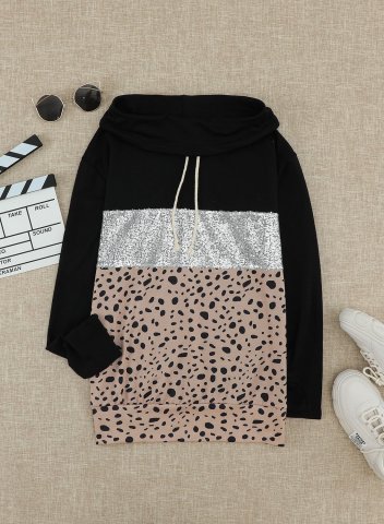 Leopard Long Sleeve Hooded Sweatshirt