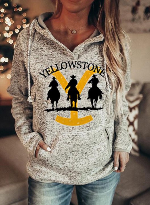 Ladies Yellowstone Film and Television Print Hoodie