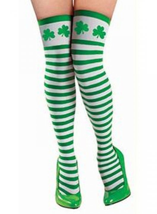 Women's Stockings Striped Holiday Cute Warm St Patrick's Day Green Stockings