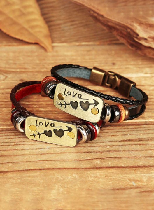 Women's Bracelets Fashion Folk-custom Alloy Leather Bracelet