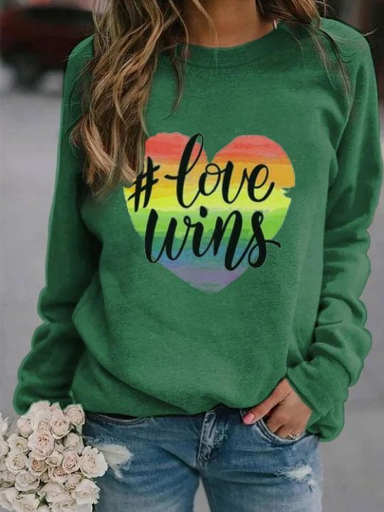 Love Wins Rainbow Print Sweatshirt