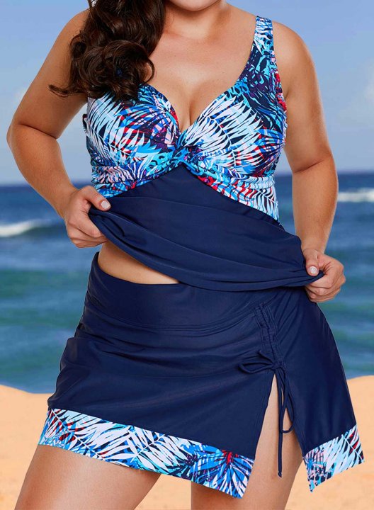 Women's Tankinis Multicolor Split Plus Size Tankinis