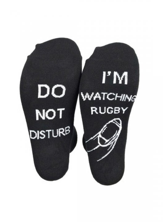 Women's Socks Do Not Disturb I'm Watching Rugby Print Funny Cotton Socks