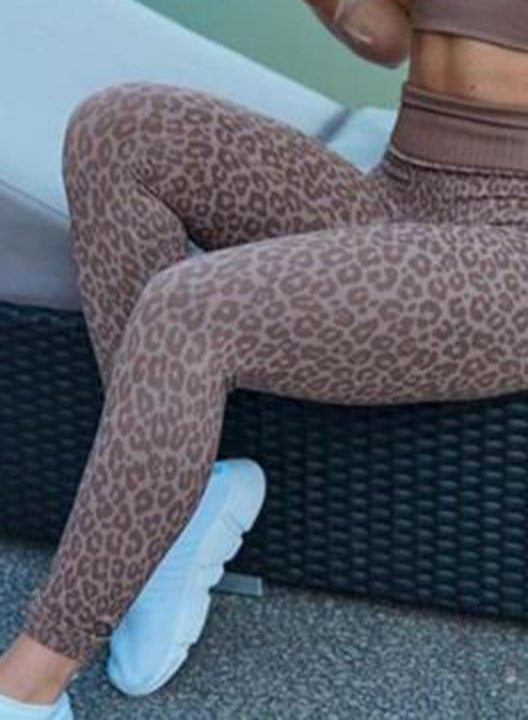 Women's Suits Leopard Print Quick Drying Vest Trousers Yoga Suit