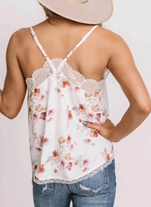 Women's Cami Tops Floral Lace Sleeveless Spaghetti Daily Casual Vacation Cami Tops