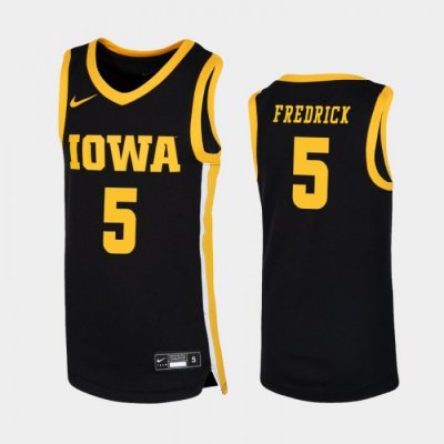 Iowa Hawkeyes CJ Fredrick Black Replica College Basketball Jersey