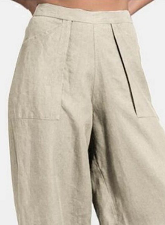 Women's Palazzo Pants Solid Straight High Waist Full Length Casual Pants