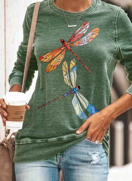 Women's Dragonfly Print Casual Top